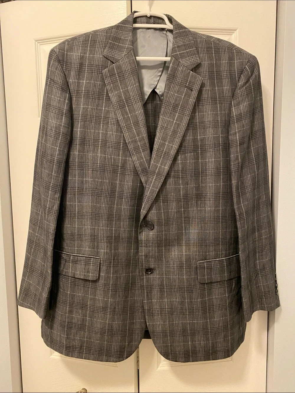 Brooks Brothers Gray Windowpane Plaid Sport Coat